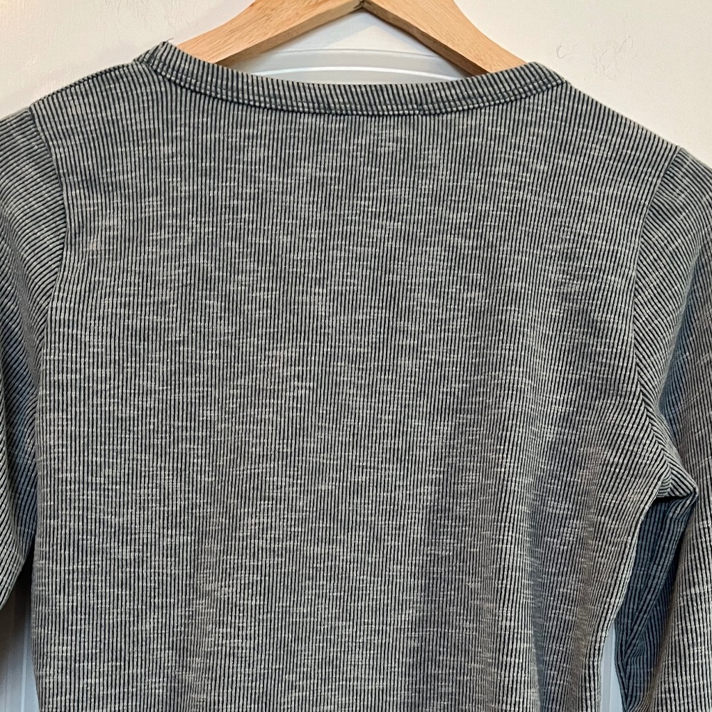 Staccato Ribbed Scoop Neck Long Sleeve Knit Top - Green - Petite Small - Picture 10 of 11